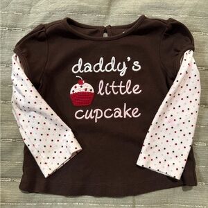 Gymboree Brown and White Cupcake Long Sleeve Tee